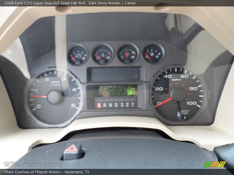 Dark Stone Metallic / Camel 2008 Ford F250 Super Duty XLT Crew Cab 4x4