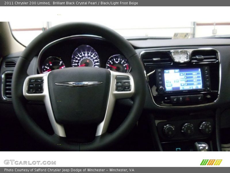 Brilliant Black Crystal Pearl / Black/Light Frost Beige 2011 Chrysler 200 Limited