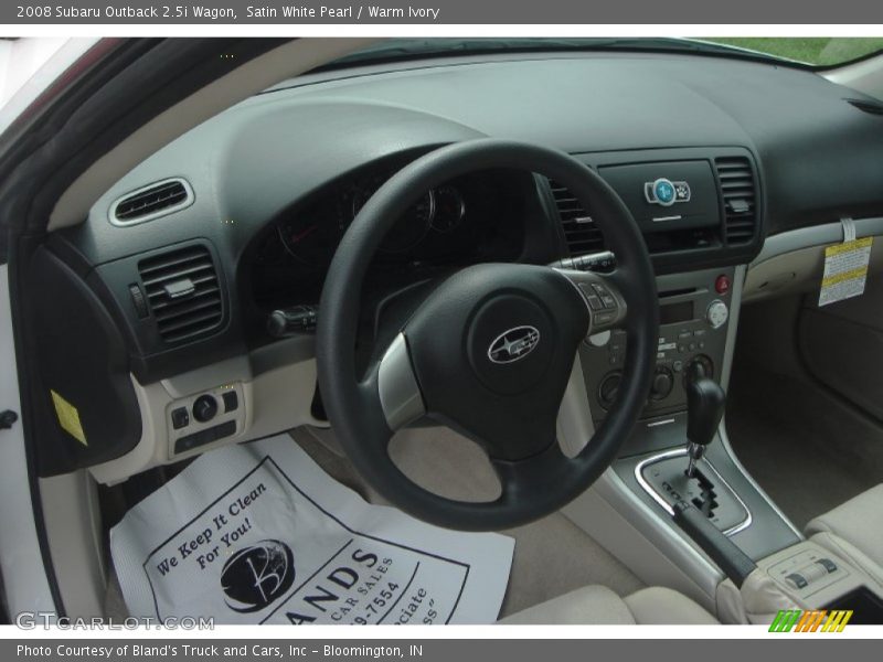 Satin White Pearl / Warm Ivory 2008 Subaru Outback 2.5i Wagon