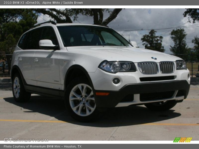 Alpine White / Saddle Brown 2010 BMW X3 xDrive30i
