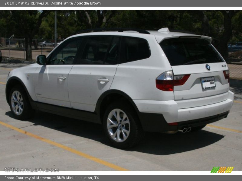 Alpine White / Saddle Brown 2010 BMW X3 xDrive30i