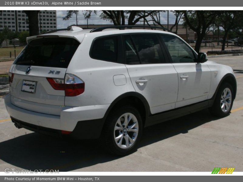 Alpine White / Saddle Brown 2010 BMW X3 xDrive30i