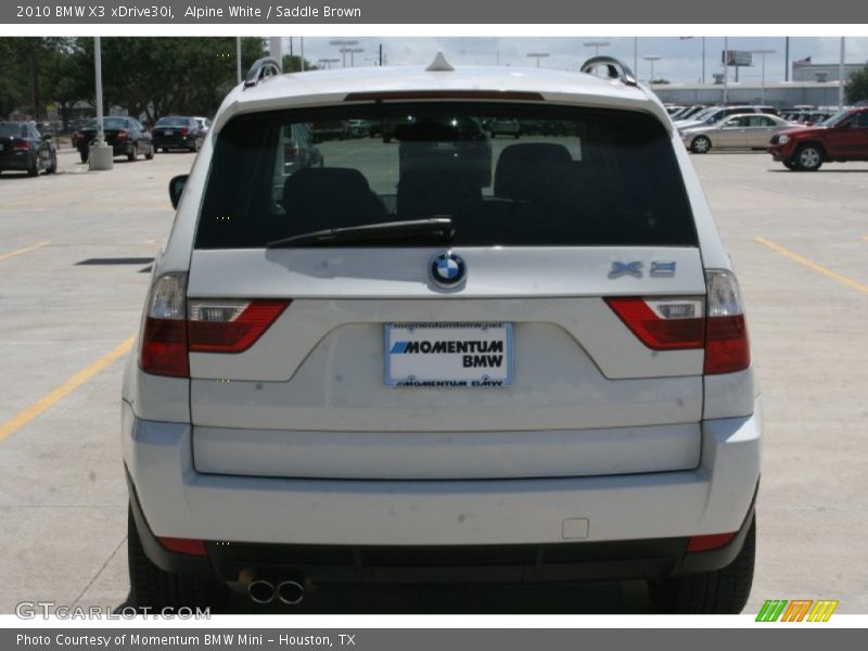 Alpine White / Saddle Brown 2010 BMW X3 xDrive30i