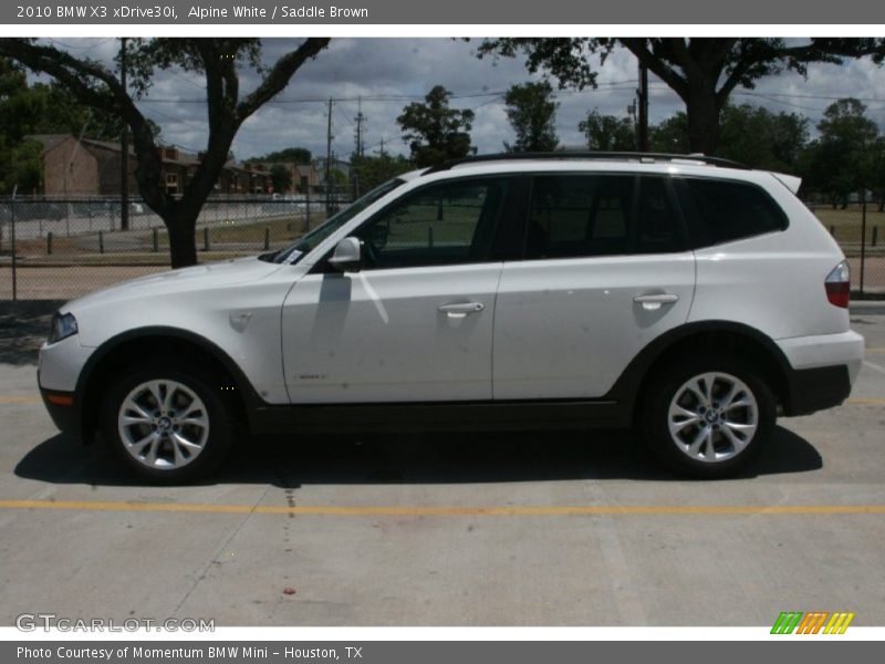 Alpine White / Saddle Brown 2010 BMW X3 xDrive30i