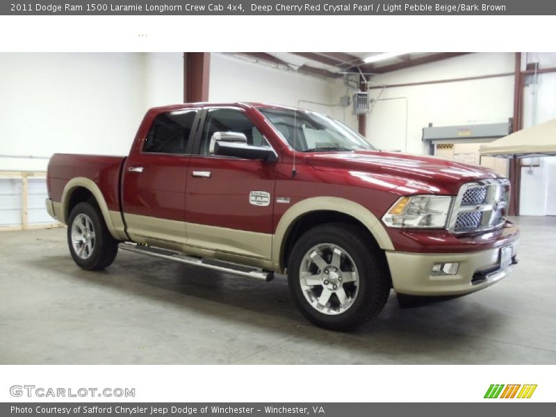 Deep Cherry Red Crystal Pearl / Light Pebble Beige/Bark Brown 2011 Dodge Ram 1500 Laramie Longhorn Crew Cab 4x4