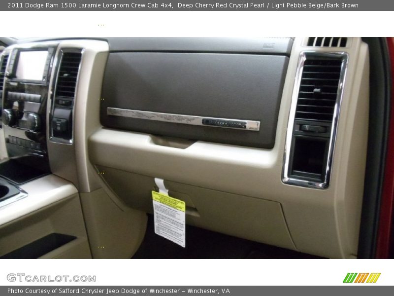 Deep Cherry Red Crystal Pearl / Light Pebble Beige/Bark Brown 2011 Dodge Ram 1500 Laramie Longhorn Crew Cab 4x4