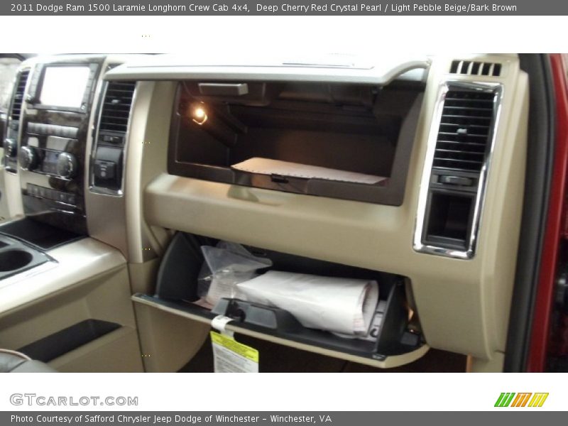 Deep Cherry Red Crystal Pearl / Light Pebble Beige/Bark Brown 2011 Dodge Ram 1500 Laramie Longhorn Crew Cab 4x4
