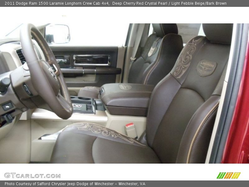 Deep Cherry Red Crystal Pearl / Light Pebble Beige/Bark Brown 2011 Dodge Ram 1500 Laramie Longhorn Crew Cab 4x4