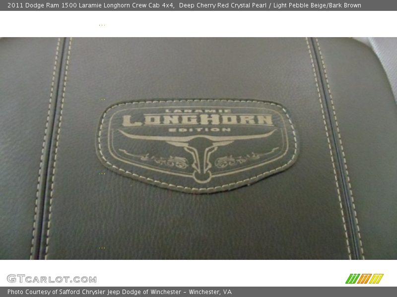 Deep Cherry Red Crystal Pearl / Light Pebble Beige/Bark Brown 2011 Dodge Ram 1500 Laramie Longhorn Crew Cab 4x4