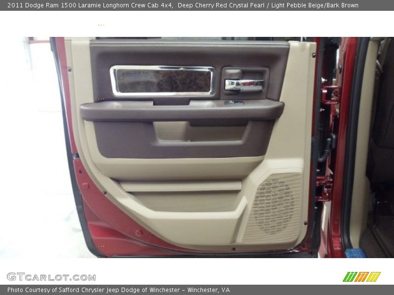 Deep Cherry Red Crystal Pearl / Light Pebble Beige/Bark Brown 2011 Dodge Ram 1500 Laramie Longhorn Crew Cab 4x4