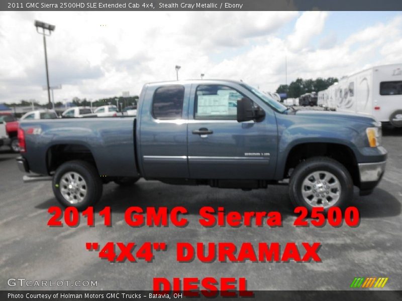 Stealth Gray Metallic / Ebony 2011 GMC Sierra 2500HD SLE Extended Cab 4x4