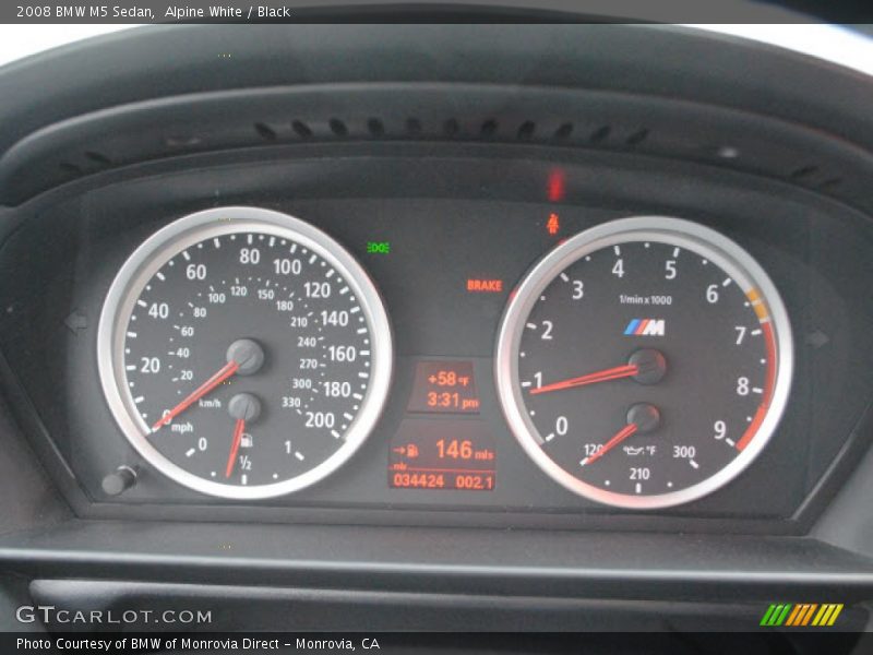 Alpine White / Black 2008 BMW M5 Sedan