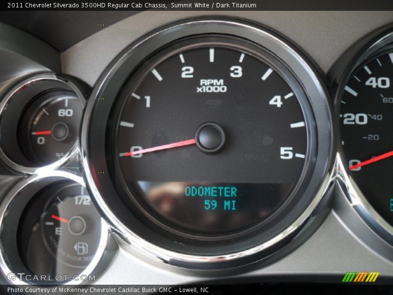 Summit White / Dark Titanium 2011 Chevrolet Silverado 3500HD Regular Cab Chassis