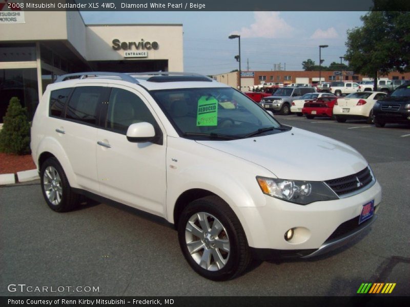 Diamond White Pearl / Beige 2008 Mitsubishi Outlander XLS 4WD