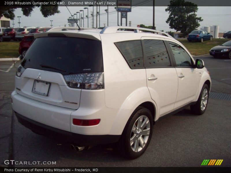 Diamond White Pearl / Beige 2008 Mitsubishi Outlander XLS 4WD
