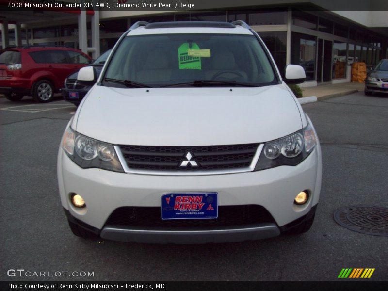 Diamond White Pearl / Beige 2008 Mitsubishi Outlander XLS 4WD