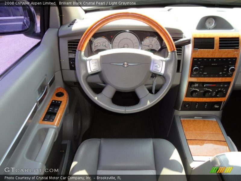 Brilliant Black Crystal Pearl / Light Graystone 2008 Chrysler Aspen Limited