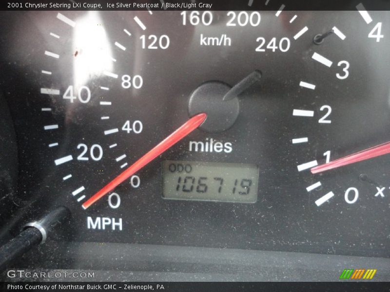 Ice Silver Pearlcoat / Black/Light Gray 2001 Chrysler Sebring LXi Coupe