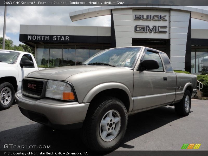 Sandalwood Metallic / Medium Gray 2003 GMC Sonoma SL Extended Cab 4x4