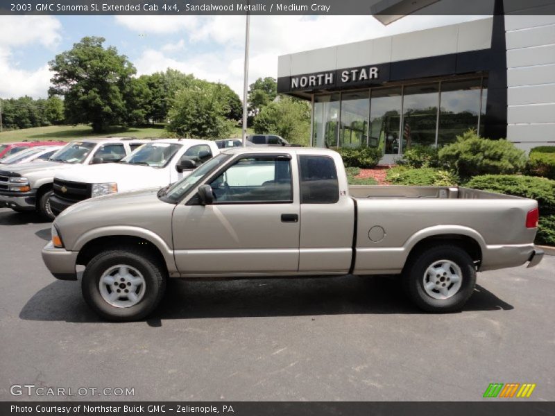 Sandalwood Metallic / Medium Gray 2003 GMC Sonoma SL Extended Cab 4x4