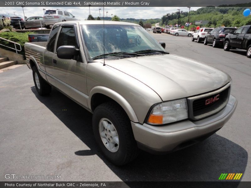 Sandalwood Metallic / Medium Gray 2003 GMC Sonoma SL Extended Cab 4x4
