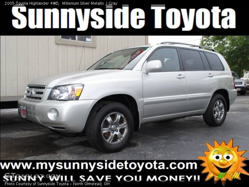 Millenium Silver Metallic / Gray 2005 Toyota Highlander 4WD