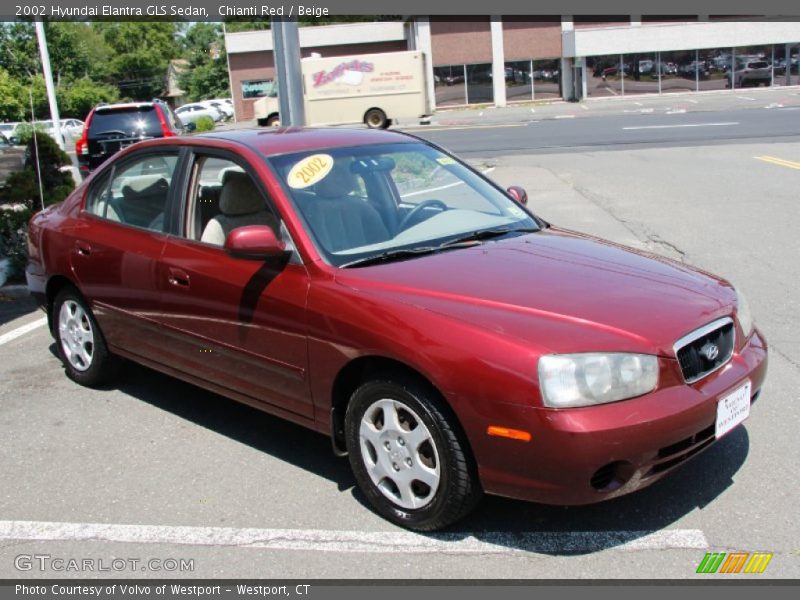 Chianti Red / Beige 2002 Hyundai Elantra GLS Sedan