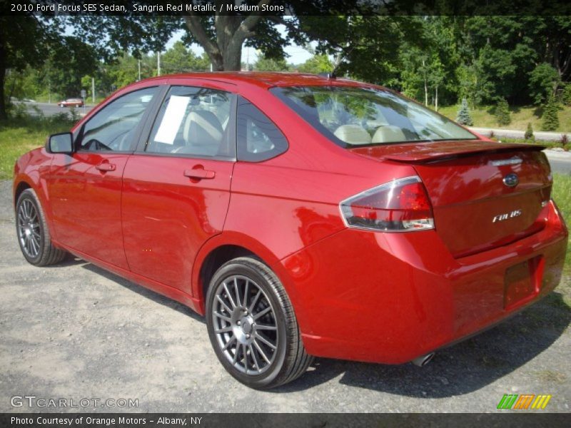 Sangria Red Metallic / Medium Stone 2010 Ford Focus SES Sedan