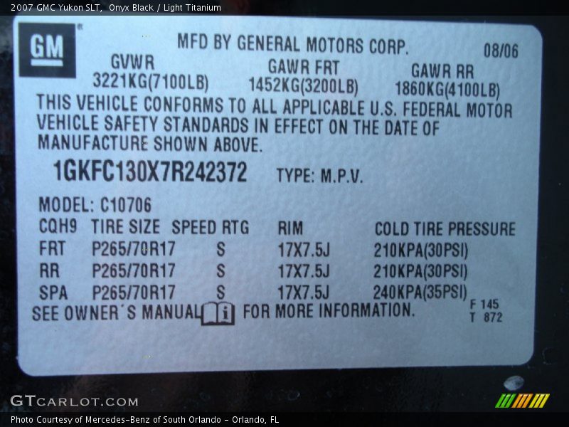 Onyx Black / Light Titanium 2007 GMC Yukon SLT