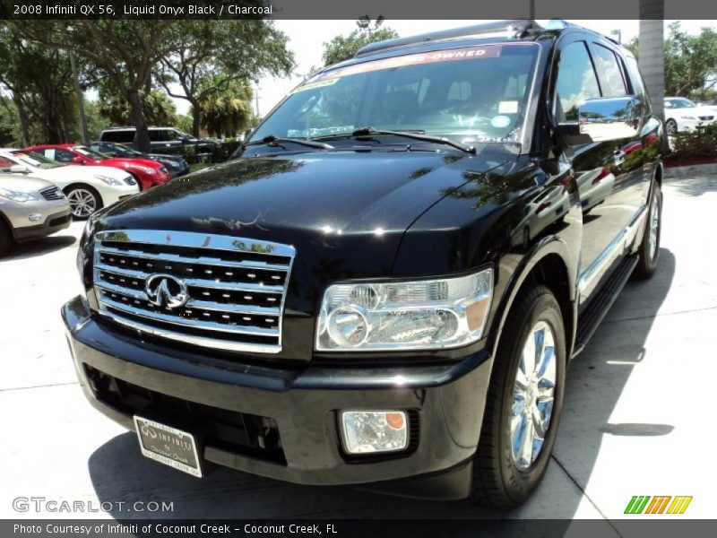 Liquid Onyx Black / Charcoal 2008 Infiniti QX 56