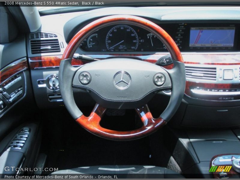 Black / Black 2008 Mercedes-Benz S 550 4Matic Sedan