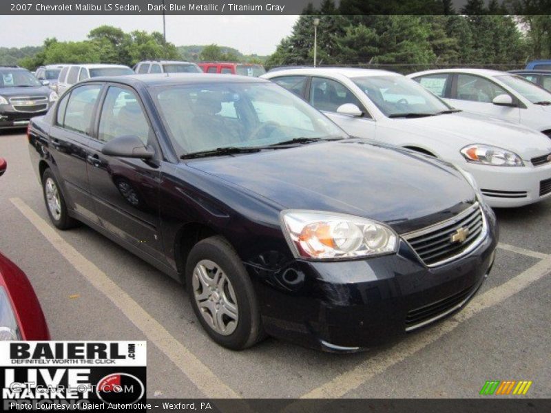 Dark Blue Metallic / Titanium Gray 2007 Chevrolet Malibu LS Sedan