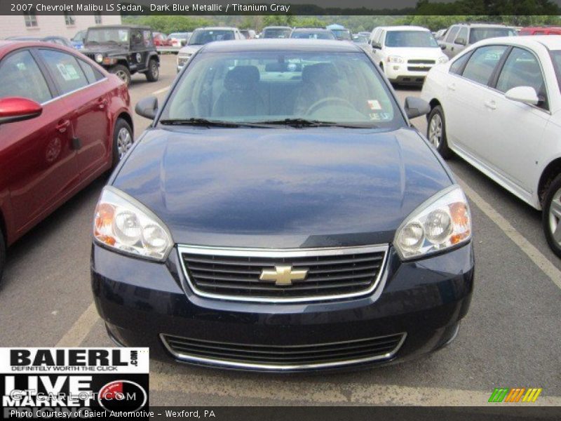 Dark Blue Metallic / Titanium Gray 2007 Chevrolet Malibu LS Sedan