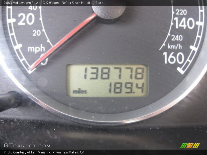 Reflex Silver Metallic / Black 2003 Volkswagen Passat GLS Wagon