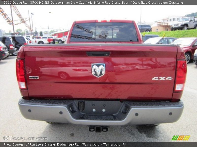 Inferno Red Crystal Pearl / Dark Slate Gray/Medium Graystone 2011 Dodge Ram 3500 HD SLT Outdoorsman Crew Cab 4x4