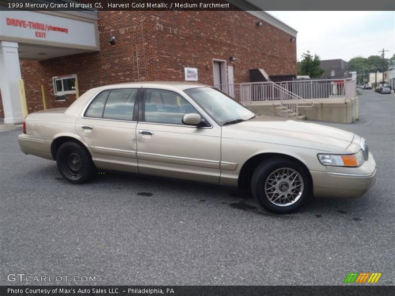 Harvest Gold Metallic / Medium Parchment 1999 Mercury Grand Marquis GS