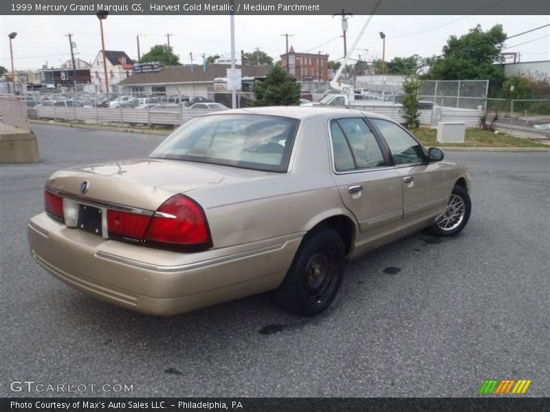 Harvest Gold Metallic / Medium Parchment 1999 Mercury Grand Marquis GS