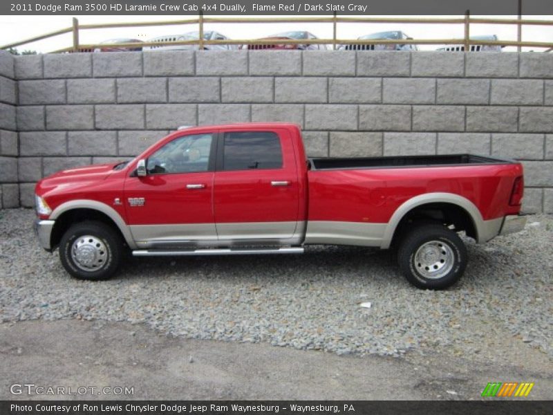 Flame Red / Dark Slate Gray 2011 Dodge Ram 3500 HD Laramie Crew Cab 4x4 Dually