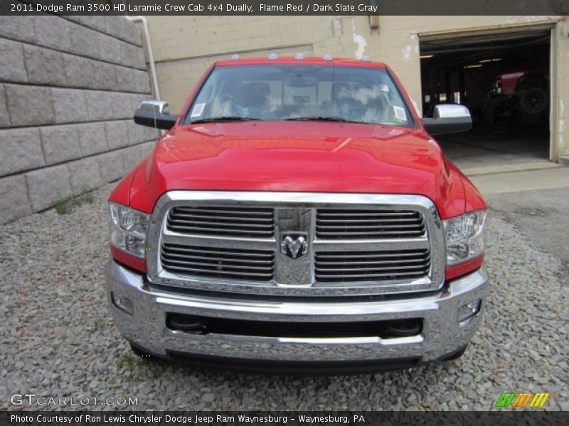 Flame Red / Dark Slate Gray 2011 Dodge Ram 3500 HD Laramie Crew Cab 4x4 Dually