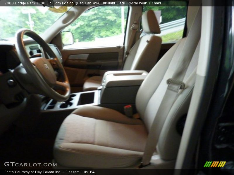 Brilliant Black Crystal Pearl / Khaki 2008 Dodge Ram 1500 Big Horn Edition Quad Cab 4x4