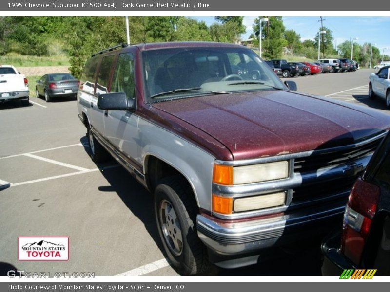 Dark Garnet Red Metallic / Blue 1995 Chevrolet Suburban K1500 4x4