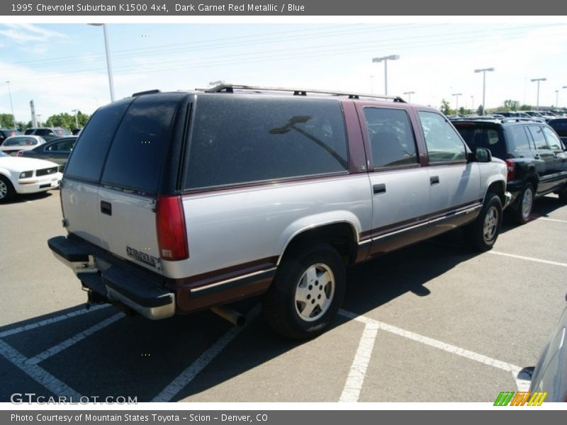 Dark Garnet Red Metallic / Blue 1995 Chevrolet Suburban K1500 4x4