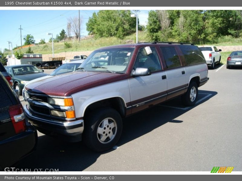 Dark Garnet Red Metallic / Blue 1995 Chevrolet Suburban K1500 4x4