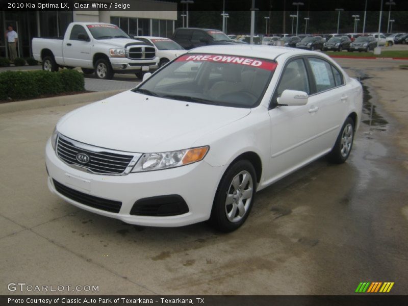 Clear White / Beige 2010 Kia Optima LX