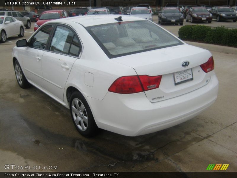 Clear White / Beige 2010 Kia Optima LX