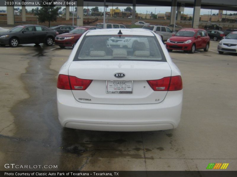 Clear White / Beige 2010 Kia Optima LX