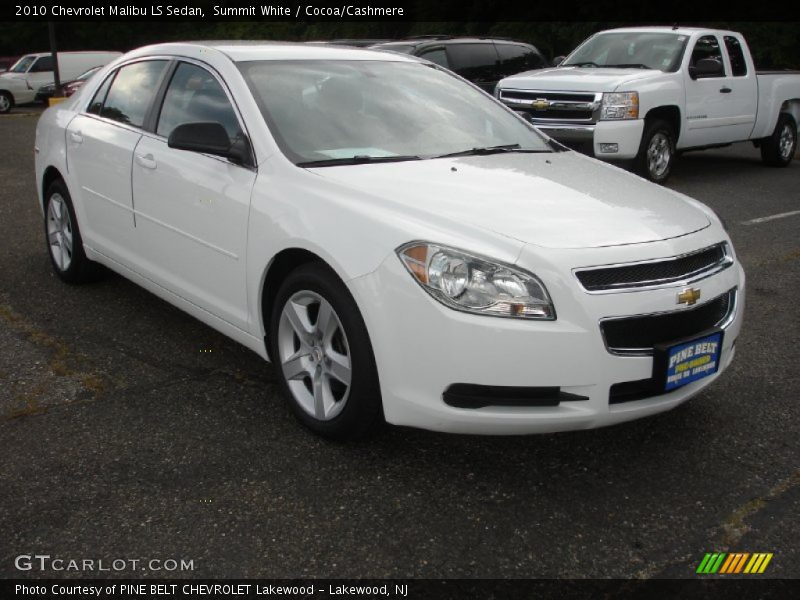 Summit White / Cocoa/Cashmere 2010 Chevrolet Malibu LS Sedan