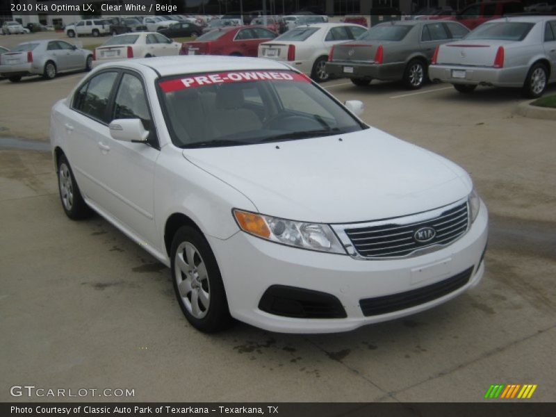 Clear White / Beige 2010 Kia Optima LX