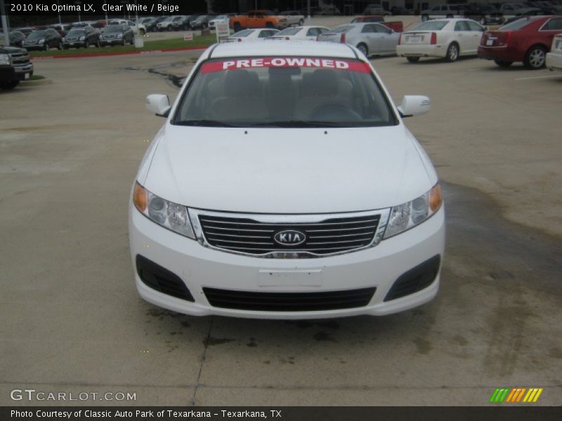 Clear White / Beige 2010 Kia Optima LX