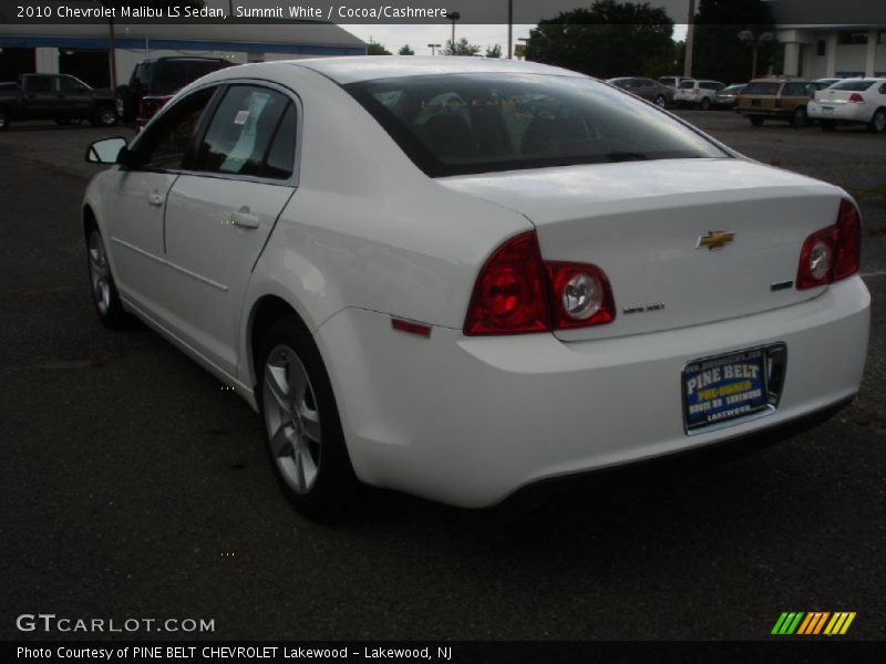 Summit White / Cocoa/Cashmere 2010 Chevrolet Malibu LS Sedan